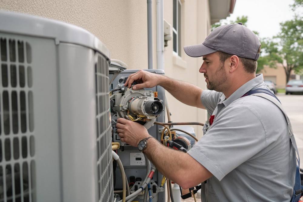 Fixing condenser fan motor